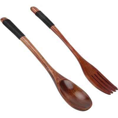 LBVIE Ensemble De Cuillère Et Fourchette Japonaises, Ustensiles En Bois Légers Et Résistants, Tressés En Corde Pour Une Meilleure Prise En Main. Publicité LBVIE Ensemble De Cuillère Et Fourchette Japonaises, Ustensiles En Bois Légers Et Résistants, Tressés En Corde Pour Une Meilleure Prise En Main. Publicité