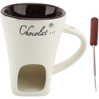 FLAMMKRAFT Mug À Fondue Au Chocolat, Chauffe-beurre En Céramique, Accessoires Pour Faire Fondre Le Chocolat Avec Fourchette Pour La Cuisine - Publicité FLAMMKRAFT Mug À Fondue Au Chocolat, Chauffe-beurre En Céramique, Accessoires Pour Faire Fondre Le Chocolat Avec Fourchette Pour La Cuisine - Publicité