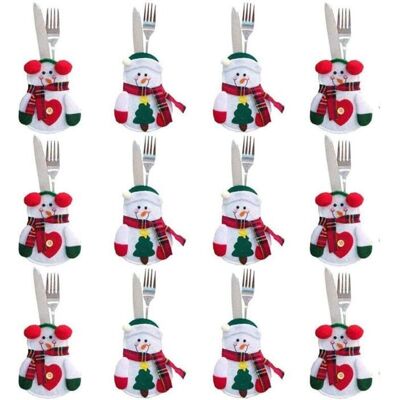 OEM 12 Porte-couverts Forme Père Noël, Motif Festif Et Réutilisable, Accessoire De Décoration De Table Pour Noël - Publicité OEM 12 Porte-couverts Forme Père Noël, Motif Festif Et Réutilisable, Accessoire De Décoration De Table Pour Noël - Publicité