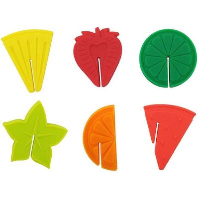 ALLAUVE Lot De 6 Marque-verres À Vin En Silicone, Jolis Motifs De Fruits, Pour Décorer Vos Verres. Publicité ALLAUVE Lot De 6 Marque-verres À Vin En Silicone, Jolis Motifs De Fruits, Pour Décorer Vos Verres. Publicité