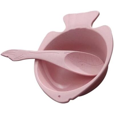 SLOWMOOSE Ensemble Bol Et Cuillère En Forme De Poisson, Incassable, En Paille De Blé, Rose, Pour Garçons Et Filles., Pour Les Soupes, Salades Et En-cas - Publicité SLOWMOOSE Ensemble Bol Et Cuillère En Forme De Poisson, Incassable, En Paille De Blé, Rose, Pour Garçons Et Filles., Pour Les Soupes, Salades Et En-cas - Publicité