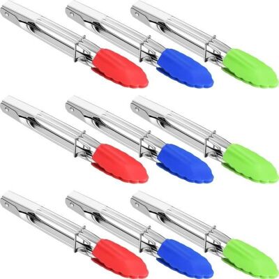OEM 9 Pinces De Service, 7 Pouces, Silicone Et Acier Inoxydable, Résistantes À La Chaleur, Ergonomiques, Pour Cuisine Barbecue Pique-nique - Publicité OEM 9 Pinces De Service, 7 Pouces, Silicone Et Acier Inoxydable, Résistantes À La Chaleur, Ergonomiques, Pour Cuisine Barbecue Pique-nique - Publicité