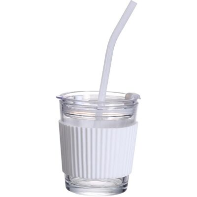 MIXHOME Coffee Beer Water Cup Drink Mug With Cover With Straws Cleaning Cloth Set-white - Publicité MIXHOME Coffee Beer Water Cup Drink Mug With Cover With Straws Cleaning Cloth Set-white - Publicité