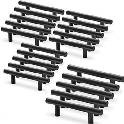 SCORPIO Lot De 20 Poignées De Placard De Cuisine En Acier Inoxydable Noir, Forme T Noire, Diamètre 12 Mm (entraxe Des Trous : 96 Mm) - Publicité SCORPIO Lot De 20 Poignées De Placard De Cuisine En Acier Inoxydable Noir, Forme T Noire, Diamètre 12 Mm (entraxe Des Trous : 96 Mm) - Publicité