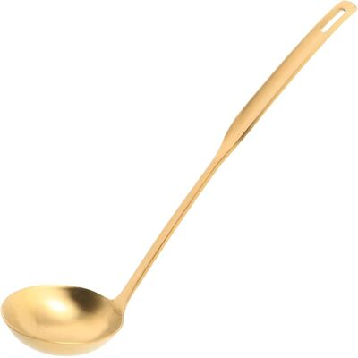 OEM 1 Louche Acier Inoxydable, Finition Dorée, 25,5 Cm, Pour Soupes Et Bouillons - Publicité OEM 1 Louche Acier Inoxydable, Finition Dorée, 25,5 Cm, Pour Soupes Et Bouillons - Publicité