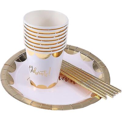 YUDO Ensemble De 41 Assiettes, Gobelets Et Pailles En Carton - Publicité YUDO Ensemble De 41 Assiettes, Gobelets Et Pailles En Carton - Publicité