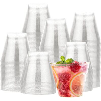 GRASSLIN 120 Gobelets,paillettes Argentées,plastique Dur,réutilisables,255 Ml,fêtes - Publicité GRASSLIN 120 Gobelets,paillettes Argentées,plastique Dur,réutilisables,255 Ml,fêtes - Publicité