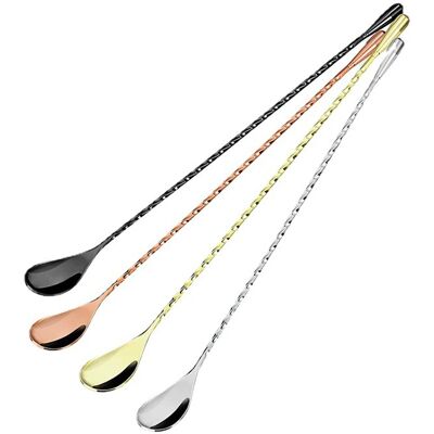 HERUSI Lot De 4 Cuillères À Pêche En Forme De Goutte D'Eau - Cuillère À Pêche Torsadée De 30 Cm - Coloris Naturel, Or Rose, Or Et Noir Canon De Fusil - Publicité HERUSI Lot De 4 Cuillères À Pêche En Forme De Goutte D'Eau - Cuillère À Pêche Torsadée De 30 Cm - Coloris Naturel, Or Rose, Or Et Noir Canon De Fusil - Publicité