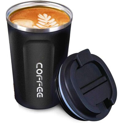 SUPERWISE Mug Isotherme Tasse Café Thé À Emporter Double Paroi Acier Inoxydable Tasse De Voyage Chaud Froid 380ml - Publicité SUPERWISE Mug Isotherme Tasse Café Thé À Emporter Double Paroi Acier Inoxydable Tasse De Voyage Chaud Froid 380ml - Publicité