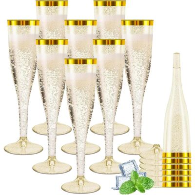 OEM Lot De 60 Flûtes À Champagne En Plastique - 150 Ml - Bords Dorés Et Paillettes - Réutilisables - Pour Anniversaire, Mariage, Fête, Pique-nique, Extérieur - Doré - Publicité OEM Lot De 60 Flûtes À Champagne En Plastique - 150 Ml - Bords Dorés Et Paillettes - Réutilisables - Pour Anniversaire, Mariage, Fête, Pique-nique, Extérieur - Doré - Publicité
