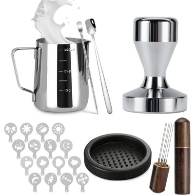OEM Accessoires Barista De Pour Machine À Expresso, Tampons À Café Avec Tamper 316 De 51 Mm Et Pichet À Mousser Wdt Outil Tampon Tapis Latte Art Stylo Latte Macchiato Cuillère - Publicité OEM Accessoires Barista De Pour Machine À Expresso, Tampons À Café Avec Tamper 316 De 51 Mm Et Pichet À Mousser Wdt Outil Tampon Tapis Latte Art Stylo Latte Macchiato Cuillère - Publicité