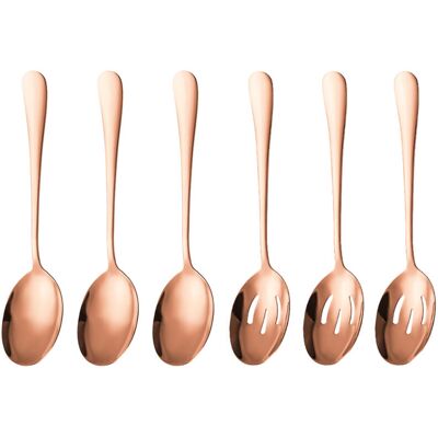 OEM Un Ensemble De Couverts En Acier Inoxydable 6 Pièces, Comprenant 3 Grandes Cuillères Et 3 Cuillères À Égoutter, Idéal Pour Les Buffets Et Les Banquets, En Or Rose.-dou - Publicité OEM Un Ensemble De Couverts En Acier Inoxydable 6 Pièces, Comprenant 3 Grandes Cuillères Et 3 Cuillères À Égoutter, Idéal Pour Les Buffets Et Les Banquets, En Or Rose.-dou - Publicité