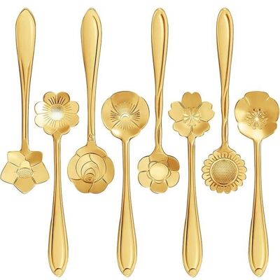 Cellfast 16 Pcs Cuillères À Café Wovte Cuillère À Café Forme De Fleur Cuillères À Thé Dessert Cuillère À Mélanger Vaisselle (or) - Publicité Cellfast 16 Pcs Cuillères À Café Wovte Cuillère À Café Forme De Fleur Cuillères À Thé Dessert Cuillère À Mélanger Vaisselle (or) - Publicité