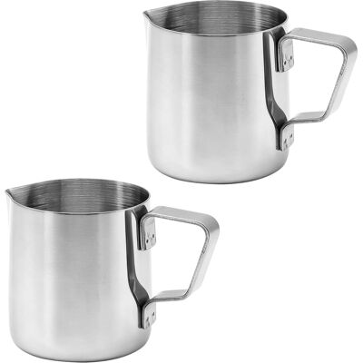 OEM 2 Pièces Pot À Lait Mousser 150ml 304 Acier Inoxydable Pichet À Lait Pichet Inox Milk Pitcher Pour Faire De L'Art Du Café Au Lait, Cappuccino - Publicité OEM 2 Pièces Pot À Lait Mousser 150ml 304 Acier Inoxydable Pichet À Lait Pichet Inox Milk Pitcher Pour Faire De L'Art Du Café Au Lait, Cappuccino - Publicité