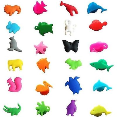 MEMKEY Lot De 24 Marqueurs Pour Verres À Vin En Silicone Avec Animaux Terrestres Marins Et Breloques Pour Verres À Boisson, Étiquettes D'Identification, Étiquettes De Tasse, Signes Pour Accessoires De B - Publicité MEMKEY Lot De 24 Marqueurs Pour Verres À Vin En Silicone Avec Animaux Terrestres Marins Et Breloques Pour Verres À Boisson, Étiquettes D'Identification, Étiquettes De Tasse, Signes Pour Accessoires De B - Publicité