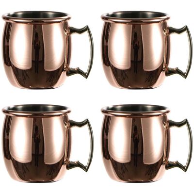 ALVIOR Mug Moscow Mule - Cuivre Massif - 530 Ml - Pour Boissons Fraîches - Lot De 4 - Publicité ALVIOR Mug Moscow Mule - Cuivre Massif - 530 Ml - Pour Boissons Fraîches - Lot De 4 - Publicité