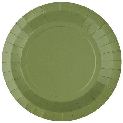 OEM 20 Assiettes Rondes En Carton Biodégradable, 22,5 Cm, Vert Olive/sauge, Usage Festif Mariage Anniversaire - Publicité OEM 20 Assiettes Rondes En Carton Biodégradable, 22,5 Cm, Vert Olive/sauge, Usage Festif Mariage Anniversaire - Publicité