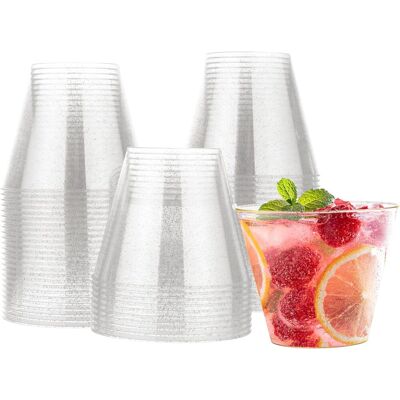 GRASSLIN 30 Gobelets, Plastique Dur, Paillettes Argentées, 255 Ml, Réutilisables, Fêtes - Publicité GRASSLIN 30 Gobelets, Plastique Dur, Paillettes Argentées, 255 Ml, Réutilisables, Fêtes - Publicité