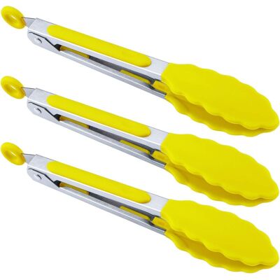 OEM Lot De 3 Pinces De Service En Silicone 17,8 Cm Résistantes À La Chaleur Pour Barbecue Cuisine - Publicité OEM Lot De 3 Pinces De Service En Silicone 17,8 Cm Résistantes À La Chaleur Pour Barbecue Cuisine - Publicité