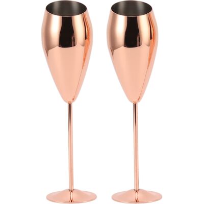WEYTOLL Ensemble De Flûtes À Champagne En Cuivre, 2 Pièces, Verres Robustes À Fond Épais En Acier Inoxydable Plaqué Laiton - Publicité WEYTOLL Ensemble De Flûtes À Champagne En Cuivre, 2 Pièces, Verres Robustes À Fond Épais En Acier Inoxydable Plaqué Laiton - Publicité