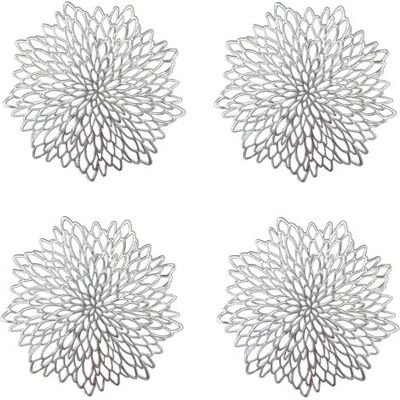 SCORPIO 4 Pièces Napperon De Table Argent, Set De Table Rond Évidé, Napperons Ronds Tapis De Table En Plastique, Utilisé Pour L'Isolation Thermique De L'Assiette Et De La Décoration De Table ( - Publicité SCORPIO 4 Pièces Napperon De Table Argent, Set De Table Rond Évidé, Napperons Ronds Tapis De Table En Plastique, Utilisé Pour L'Isolation Thermique De L'Assiette Et De La Décoration De Table ( - Publicité