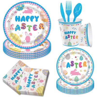 OEM 16 Pièces Vaisselle Pâques, Assiettes Jetables + Serviettes Papier, Design Festif Lapin-œufs, Pour Fêtes Familiales Et Pique-niques - Publicité OEM 16 Pièces Vaisselle Pâques, Assiettes Jetables + Serviettes Papier, Design Festif Lapin-œufs, Pour Fêtes Familiales Et Pique-niques - Publicité