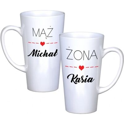 OEM Ensemble De Tasses À Café Latte Pour Couples, Grand Format 450 Ml, Avec Impression - Publicité OEM Ensemble De Tasses À Café Latte Pour Couples, Grand Format 450 Ml, Avec Impression - Publicité