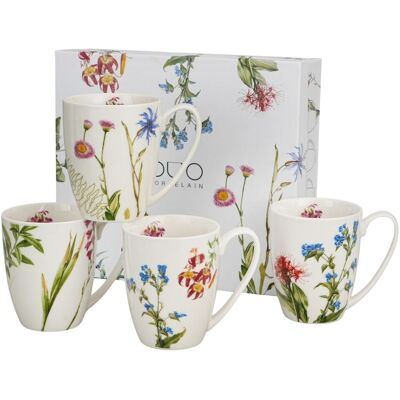 OEM Ensemble De 4 Tasses En Porcelaine Couleurs De La Nature 360 Ml - Publicité OEM Ensemble De 4 Tasses En Porcelaine Couleurs De La Nature 360 Ml - Publicité