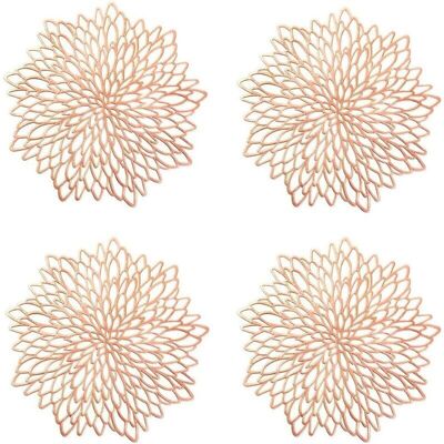 OEM 4 Pièces Napperon De Table Or Rose, Set De Table Rond Évidé, Napperons Ronds Tapis De Table En Plastique, Utilisé Pour L'Isolation Thermique De L'Assiette Et De La Décoration De Table - Publicité OEM 4 Pièces Napperon De Table Or Rose, Set De Table Rond Évidé, Napperons Ronds Tapis De Table En Plastique, Utilisé Pour L'Isolation Thermique De L'Assiette Et De La Décoration De Table - Publicité