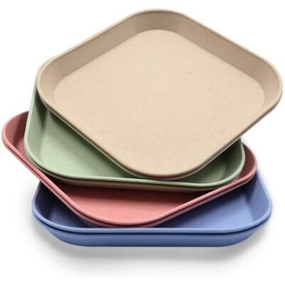 OEM 8 Pièces Assiette À Dessert, En Paille De Blé, 15 Cm, Légères Et Plates, Pour Gâteaux, Fruits Et Collations - Publicité OEM 8 Pièces Assiette À Dessert, En Paille De Blé, 15 Cm, Légères Et Plates, Pour Gâteaux, Fruits Et Collations - Publicité