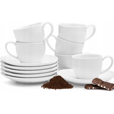 OEM Ensemble De 6 Tasses De 70 Ml Avec Sous-tasses En Porcelaine Pour Café Espresso - Publicité OEM Ensemble De 6 Tasses De 70 Ml Avec Sous-tasses En Porcelaine Pour Café Espresso - Publicité