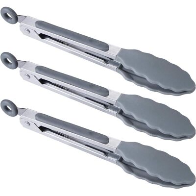 OEM Lot De 3 Pinces En Silicone 17,8 Cm Résistantes À La Chaleur Anti-adhésives Pour Cuisine Barbecue - Publicité OEM Lot De 3 Pinces En Silicone 17,8 Cm Résistantes À La Chaleur Anti-adhésives Pour Cuisine Barbecue - Publicité