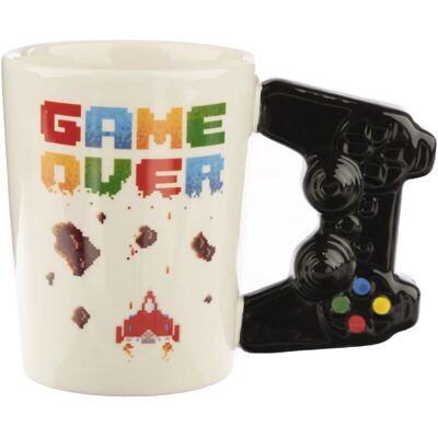 IRISFR Puckator Mug À Anse Décorée Game Over - Imprimé Jeu Vidéo Pixellisé, Blanc. Publicité IRISFR Puckator Mug À Anse Décorée Game Over - Imprimé Jeu Vidéo Pixellisé, Blanc. Publicité
