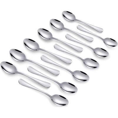 OEM Lot De 12 Cuillères À Café, Acier Inoxydable 304, 10,4 Cm, Surface Polie Miroir, Pour Thé Dessert Apéritif - Publicité OEM Lot De 12 Cuillères À Café, Acier Inoxydable 304, 10,4 Cm, Surface Polie Miroir, Pour Thé Dessert Apéritif - Publicité