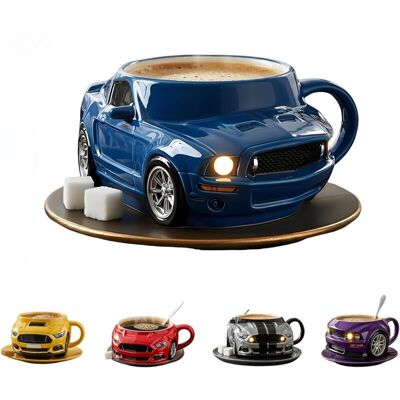 XISRENS Tasse À Café Créative En Acier Inoxydable À Double Couche En Forme De Voiture, Durable, Faite À La Main, Pour Voiture, Bureau, Eau, Sous-verres Non Inclus, Bleu - Publicité XISRENS Tasse À Café Créative En Acier Inoxydable À Double Couche En Forme De Voiture, Durable, Faite À La Main, Pour Voiture, Bureau, Eau, Sous-verres Non Inclus, Bleu - Publicité