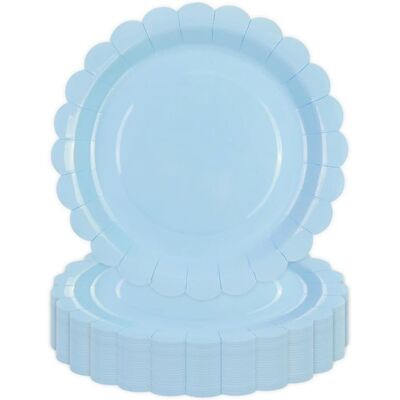 OEM 50 Assiettes Jetables En Carton, Festonnées Bleu, 23 Cm, Pour Gâteaux Et Desserts, Idéales Mariages Et Baby Showers - Publicité OEM 50 Assiettes Jetables En Carton, Festonnées Bleu, 23 Cm, Pour Gâteaux Et Desserts, Idéales Mariages Et Baby Showers - Publicité
