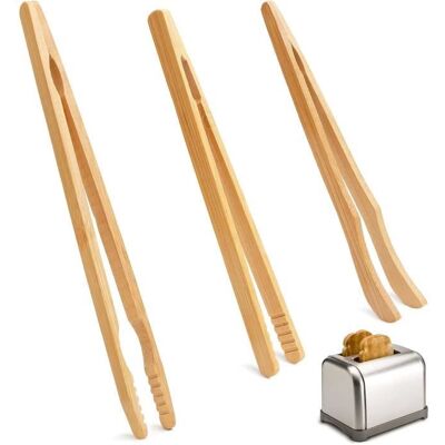 OEM Lot De 3 Pinces À Toast, Bambou Naturel, Résistantes À La Chaleur, 18-21 Cm, Écologiques, Idéales Pour Petit-déjeuner Et Brunch - Publicité OEM Lot De 3 Pinces À Toast, Bambou Naturel, Résistantes À La Chaleur, 18-21 Cm, Écologiques, Idéales Pour Petit-déjeuner Et Brunch - Publicité