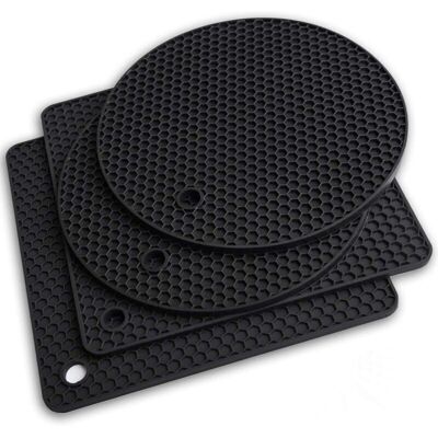 Scotch Lot De 4 Dessous De Plat En Silicone - Noir - Publicité Scotch Lot De 4 Dessous De Plat En Silicone - Noir - Publicité