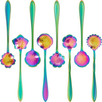 OEM Ensemble De 8 Cuillères À Café/thé À Motifs Floraux En Acier Inoxydable, Cuillère À Sucre, Cuillère À Thé, Cuillère À Mélanger, 8 Motifs Différents (colorés). Publicité OEM Ensemble De 8 Cuillères À Café/thé À Motifs Floraux En Acier Inoxydable, Cuillère À Sucre, Cuillère À Thé, Cuillère À Mélanger, 8 Motifs Différents (colorés). Publicité