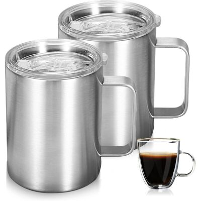 OEM Tasses À Café En Acier Inoxydable, 350 Ml, Gobelets Isothermes À Double Paroi Avec Anse, Tasses Durables Pour Les Voyages Et Le Camping. Publicité OEM Tasses À Café En Acier Inoxydable, 350 Ml, Gobelets Isothermes À Double Paroi Avec Anse, Tasses Durables Pour Les Voyages Et Le Camping. Publicité