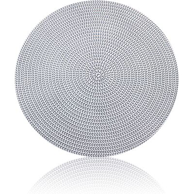 MCKENSA Dessous De Verre Ronds De 38 Cm De Diamètre, En Pvc Écologique, Antidérapants, Résistants À L'Usure Et Isolants Thermiques, Couleur Argent. Publicité MCKENSA Dessous De Verre Ronds De 38 Cm De Diamètre, En Pvc Écologique, Antidérapants, Résistants À L'Usure Et Isolants Thermiques, Couleur Argent. Publicité