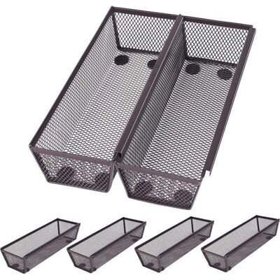 OEM Lot De 6 Paniers De Rangement De Cuisine En Maille Bronze – Paniers De Rangement En Métal À Emboîtement Fin – Caoutchouc Antidérapant – Tiroir De Cuisine Extensible Pour Ustensiles Et Couverts (noir) - Publicité OEM Lot De 6 Paniers De Rangement De Cuisine En Maille Bronze – Paniers De Rangement En Métal À Emboîtement Fin – Caoutchouc Antidérapant – Tiroir De Cuisine Extensible Pour Ustensiles Et Couverts (noir) - Publicité