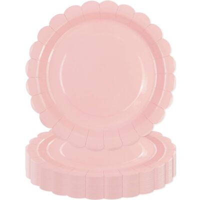 OEM 50 Assiettes Jetables En Carton Rose Festonnées, 23 Cm, Résistantes Aux Graisses Et À L'Humidité, Pour Mariages, Baby Showers Et Événements Festifs - Publicité OEM 50 Assiettes Jetables En Carton Rose Festonnées, 23 Cm, Résistantes Aux Graisses Et À L'Humidité, Pour Mariages, Baby Showers Et Événements Festifs - Publicité