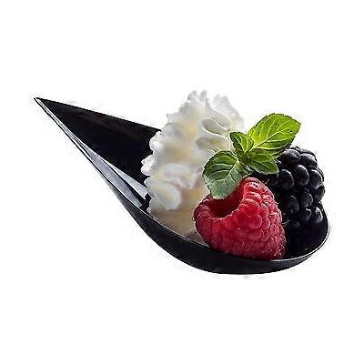 BLYNO 100 Mini-assiettes À Apéritif En Forme De Larme - Mini-assiettes À Dessert, Cuillères De Dégustation, Mini-cuillères En Plastique, Bols À Dessert, Noir - Publicité BLYNO 100 Mini-assiettes À Apéritif En Forme De Larme - Mini-assiettes À Dessert, Cuillères De Dégustation, Mini-cuillères En Plastique, Bols À Dessert, Noir - Publicité