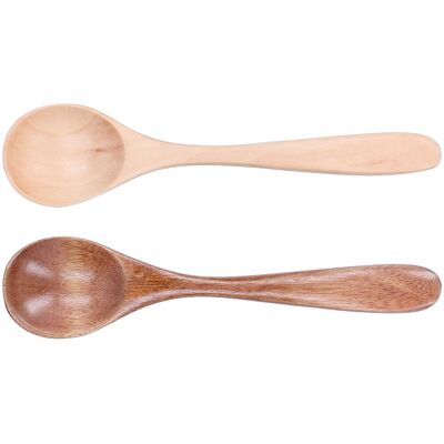 MCKENSA Lot De 2 Cuillères En Bois À Manche Incurvé, Petites Cuillères À Mélanger Pour La Cuisine À La Maison Et Au Restaurant. Publicité MCKENSA Lot De 2 Cuillères En Bois À Manche Incurvé, Petites Cuillères À Mélanger Pour La Cuisine À La Maison Et Au Restaurant. Publicité