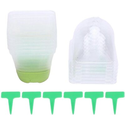 FLAMMKRAFT Lot De 6 Pots De Pépinière Transparents Avec Trous De Drainage, Couvercles À Fond En Silicone, 7,6 Cm, En Plastique Réutilisable, Pour Plantes, Marque Star - Publicité FLAMMKRAFT Lot De 6 Pots De Pépinière Transparents Avec Trous De Drainage, Couvercles À Fond En Silicone, 7,6 Cm, En Plastique Réutilisable, Pour Plantes, Marque Star - Publicité