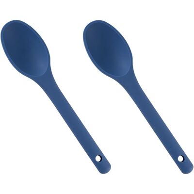SLOWMOOSE Ensemble 2 Louches À Soupe Et Cuillères À Riz En Silicone, Cuillères Anti-brûlure, Louches Bleues À Manche Court Pour Servir Soupes - Publicité SLOWMOOSE Ensemble 2 Louches À Soupe Et Cuillères À Riz En Silicone, Cuillères Anti-brûlure, Louches Bleues À Manche Court Pour Servir Soupes - Publicité