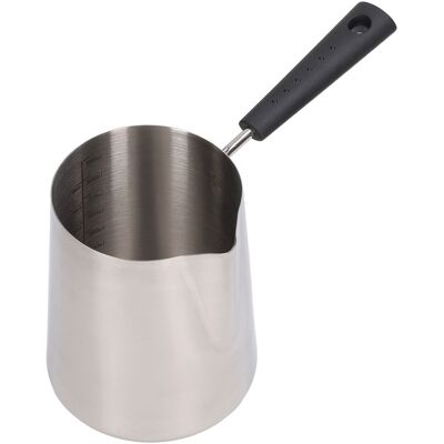 HEAT Pichet À Lait En Acier Inoxydable 304 Avec Long Manche Et Bec Verseur Pointu, Gradué, 900 Ml, 22 X 12 X 10,3 Cm / 8,7 X 4,7 X 4,1 Pouces - Publicité HEAT Pichet À Lait En Acier Inoxydable 304 Avec Long Manche Et Bec Verseur Pointu, Gradué, 900 Ml, 22 X 12 X 10,3 Cm / 8,7 X 4,7 X 4,1 Pouces - Publicité