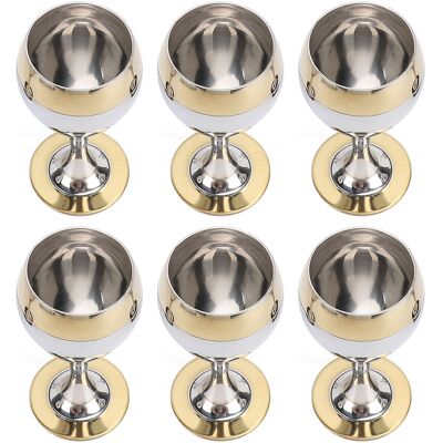 WEYTOLL Ensemble De Verres À Vin En Acier Inoxydable De 60ml, 6 Pièces, Gobelets Décoratifs Fantaisie De Style Européen, Gobelets En Métal Incassables, Cadeaux Pour Les Amoureux - Publicité WEYTOLL Ensemble De Verres À Vin En Acier Inoxydable De 60ml, 6 Pièces, Gobelets Décoratifs Fantaisie De Style Européen, Gobelets En Métal Incassables, Cadeaux Pour Les Amoureux - Publicité