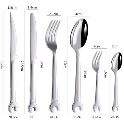 OEM Ensemble Couteau, Fourchette, Cuillère Acier Inoxydable 304 Manche Clé À Molette - Couteau Steak, Fourchette, Cuillère Dessert - Publicité OEM Ensemble Couteau, Fourchette, Cuillère Acier Inoxydable 304 Manche Clé À Molette - Couteau Steak, Fourchette, Cuillère Dessert - Publicité